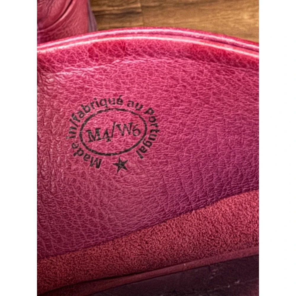 John Fluevog Magenta Pebbled Leather Tall Lug Sole Boots Made in Portugal W6‎ M4